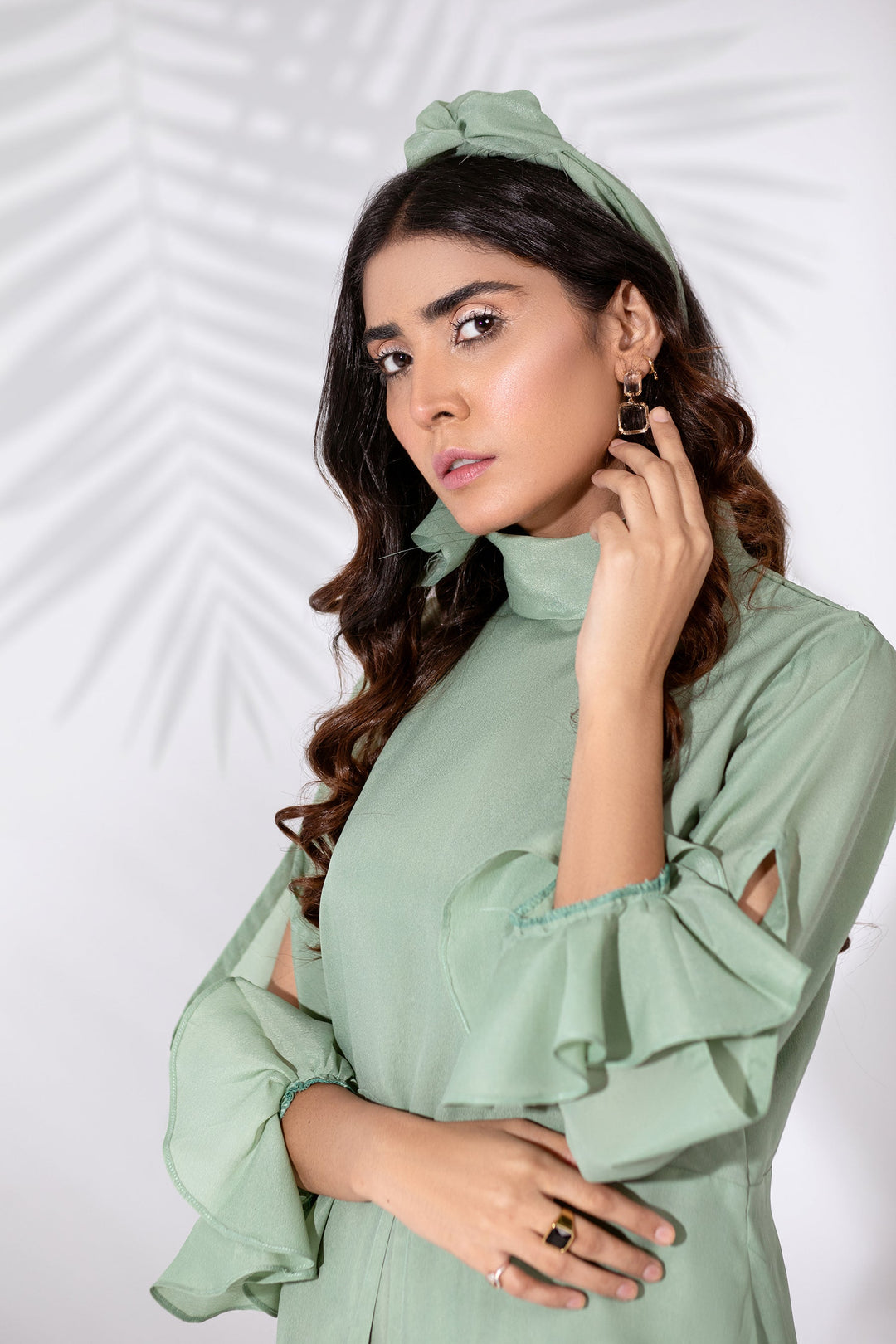 Syah - Co-Ord Set - Long Top With Trouser - Pistachio Green - 2 Piece