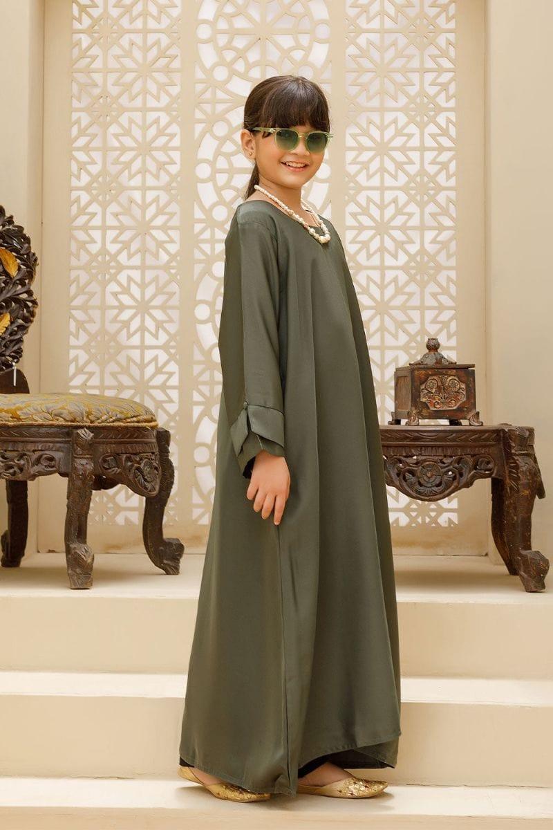 Hijabi Kids - Vintage Green Abaya Kids - Studio by TCS