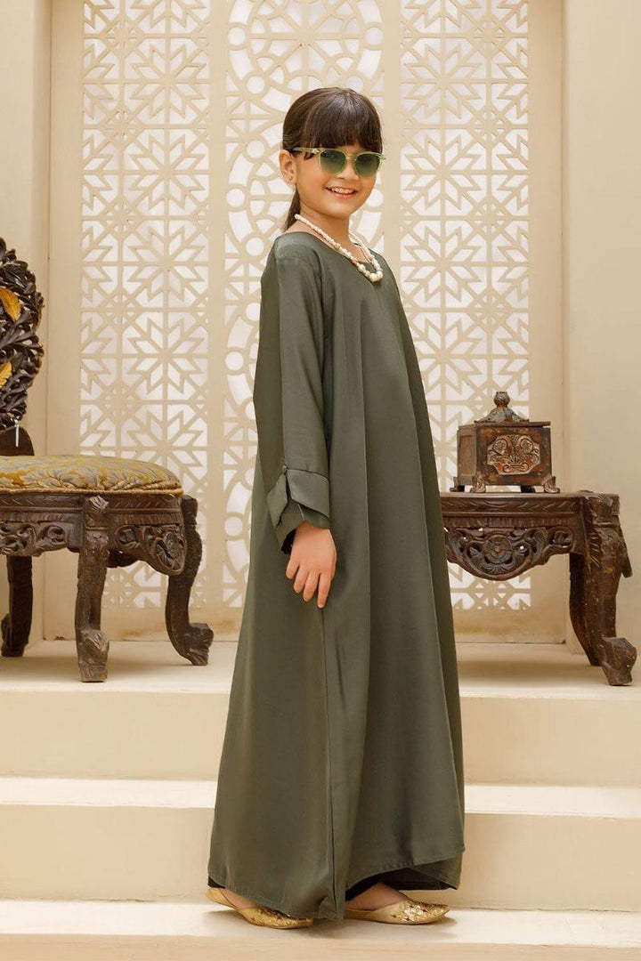 Hijabi Kids - Vintage Green Abaya Kids - Studio by TCS