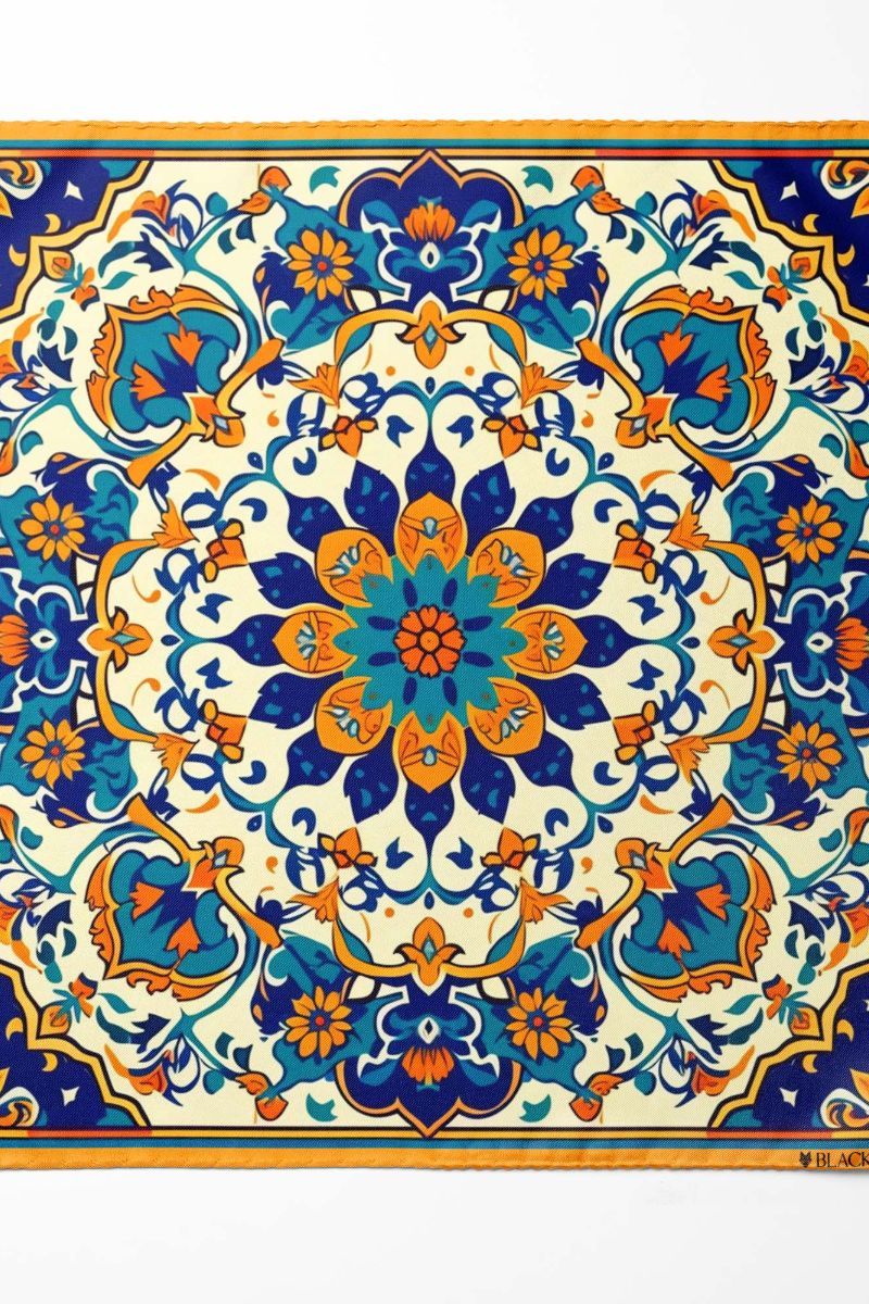 Black Wolf - ARABESQUE VINTAGE ELEGANT SILK ASCOT - Off White - 1 Piece