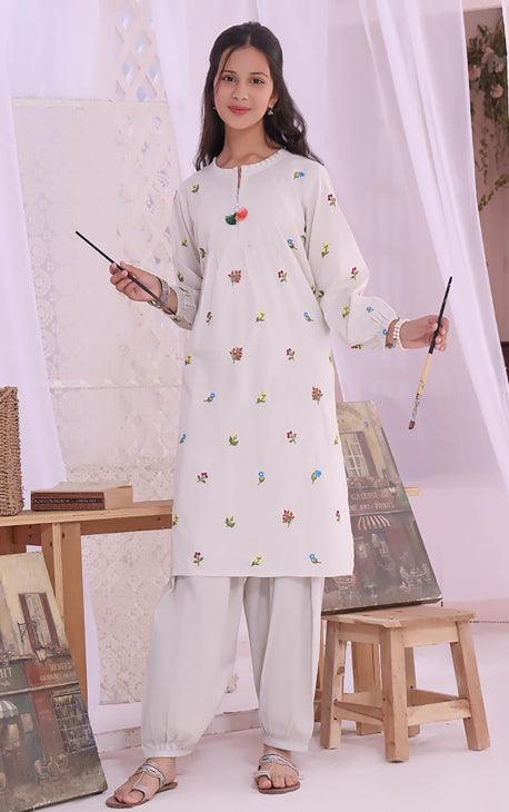 Oaks - Crystal Lawn Embroidered Kurti - 1 Piece - Studio by TCS