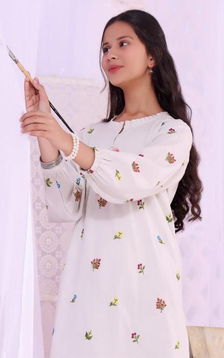 Oaks - Crystal Lawn Embroidered Kurti - 1 Piece - Studio by TCS
