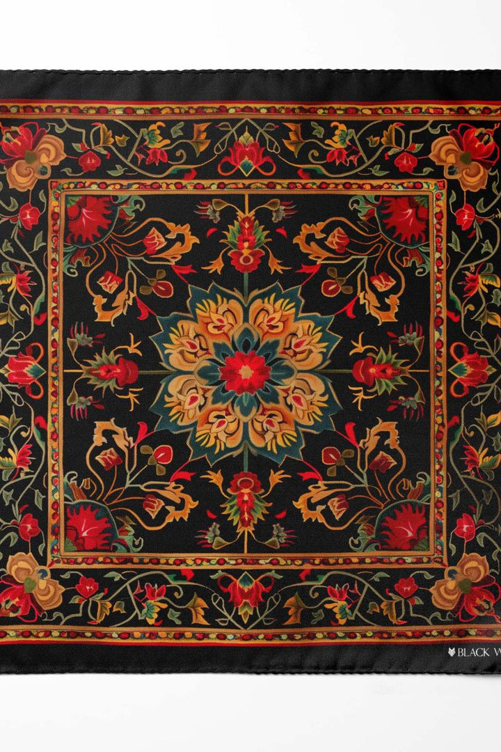 Black Wolf - SAFAVIEH HERITAGE SILK ASCOT - Black - 1 Piece