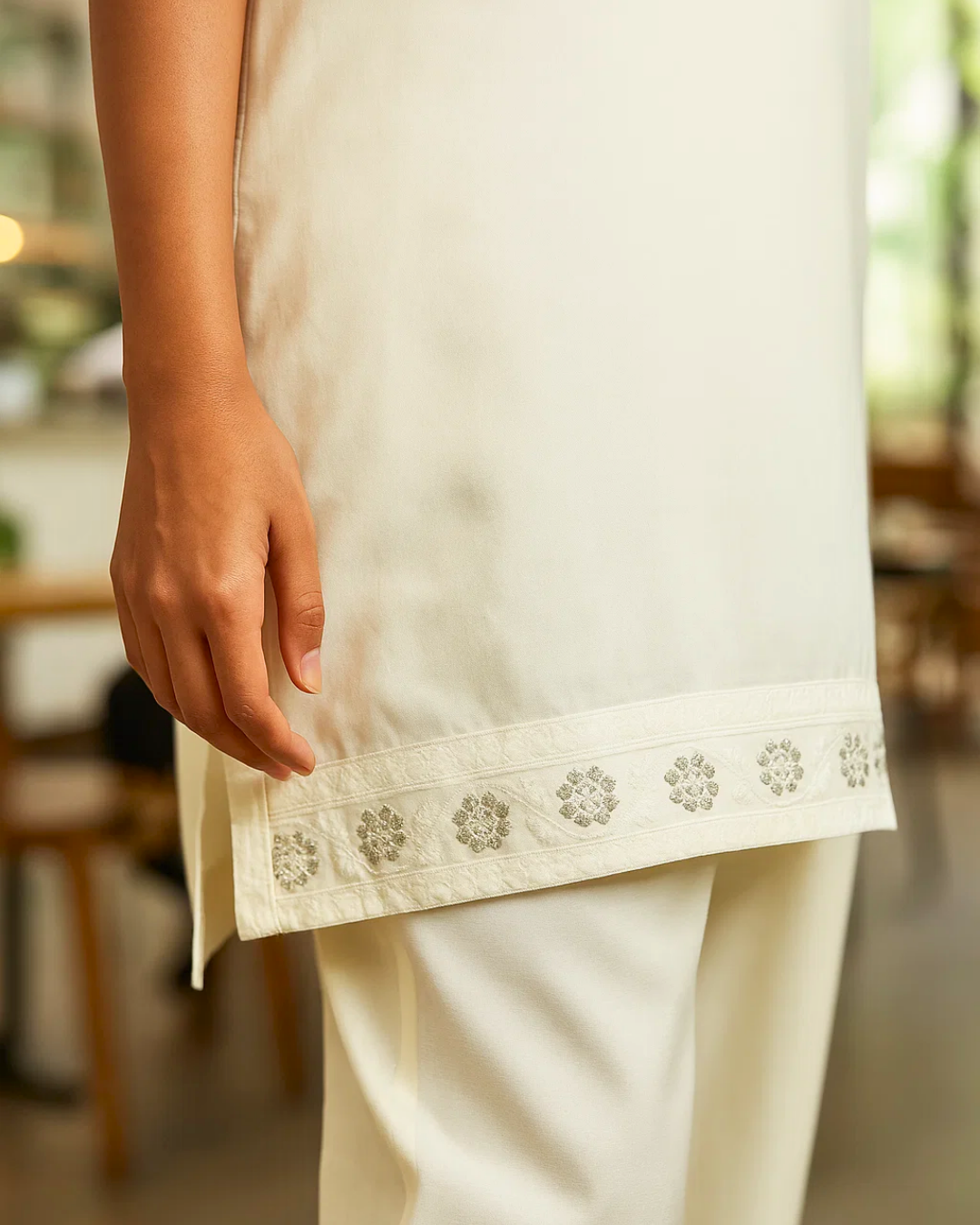 Ayla Studio - Dobby Lawn Chandni Embroidered Suit For Women - Gray - 2 Piece