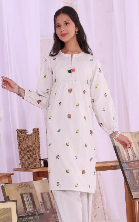 Oaks - Crystal Lawn Embroidered Kurti - 1 Piece - Studio by TCS