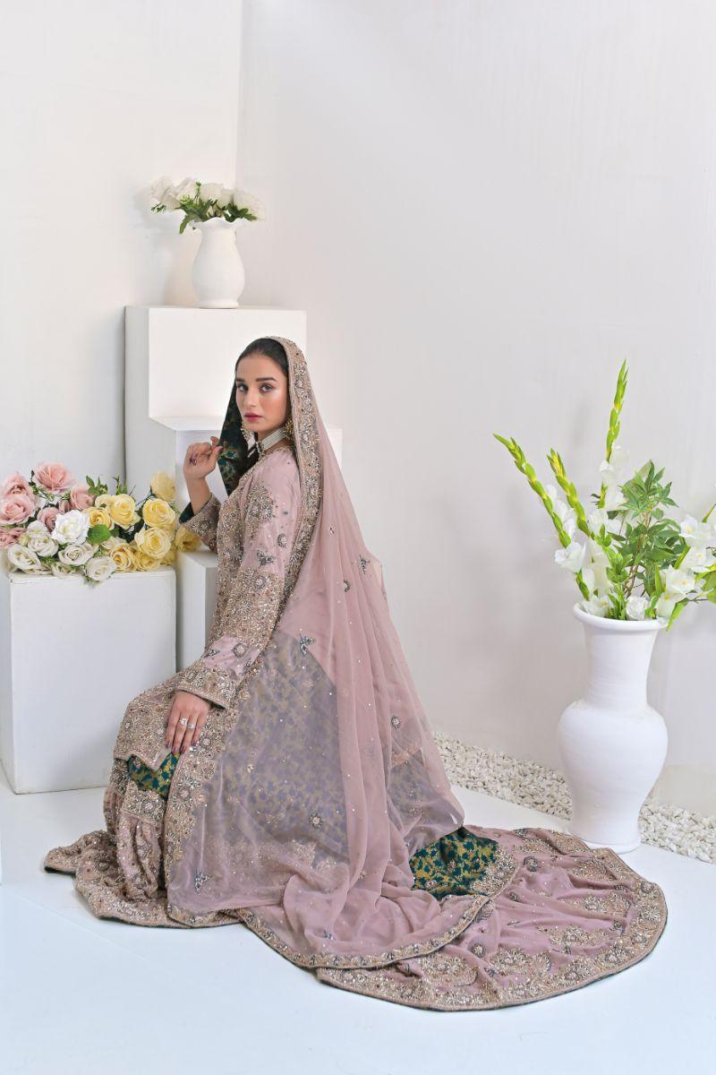 Rubys Couture - Zimal - Sharara - Chiffon & Jamawar - 3 Piece Studio by TCS Rubys Couture - Zimal - Sharara - Chiffon & Jamawar - 3 Piece Studio by TCS