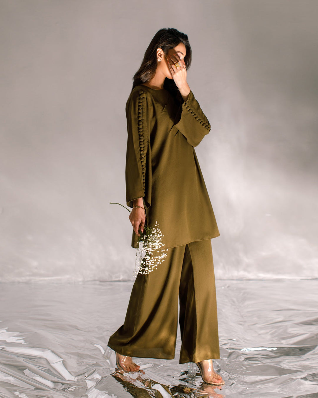 Ombrella - Olive green- Lyra Suit For Women - 2 Piece