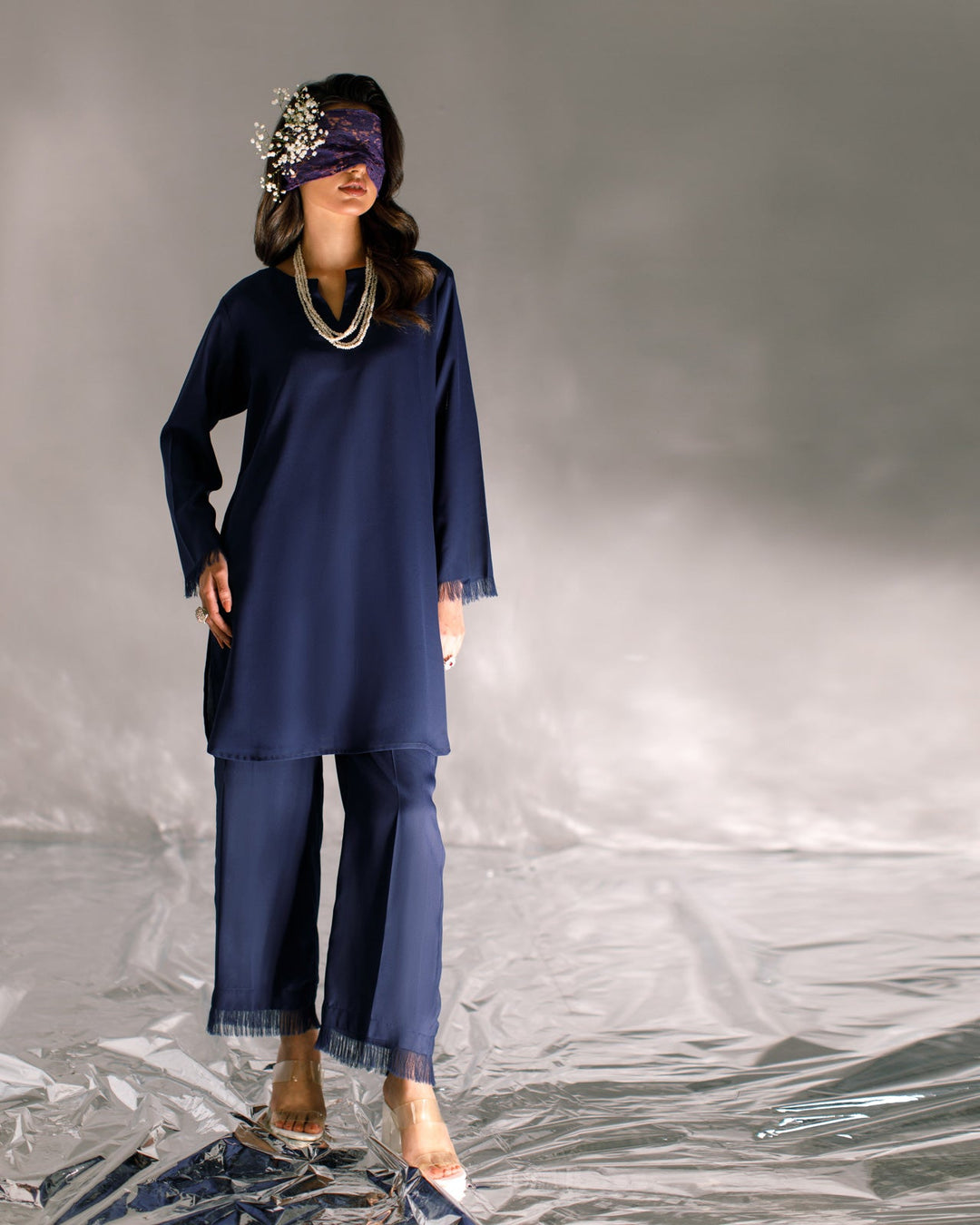 Ombrella - Navy blue- Aylin Suit For Women - 2 Piece