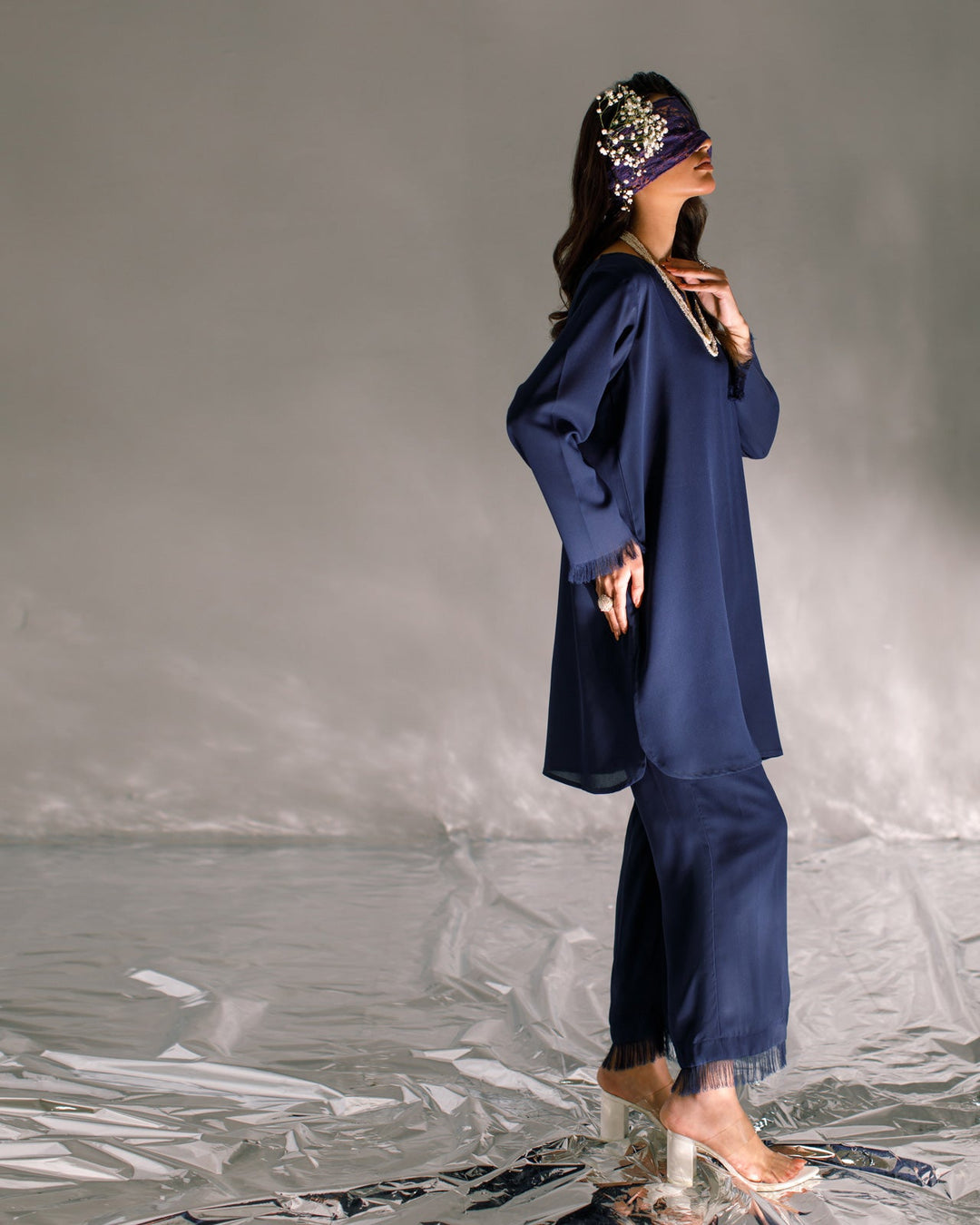 Ombrella - Navy blue- Aylin Suit For Women - 2 Piece