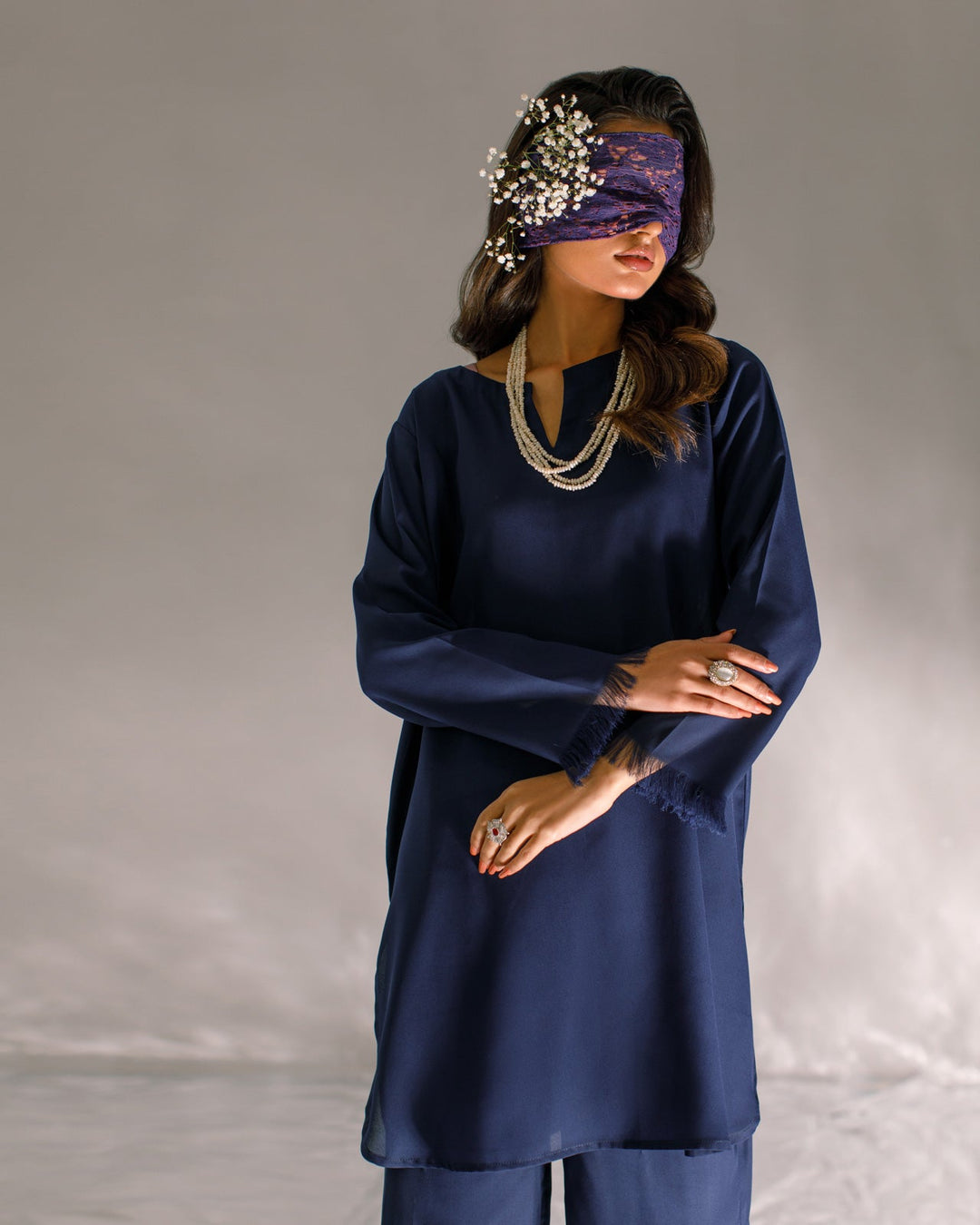 Ombrella - Navy blue- Aylin Suit For Women - 2 Piece