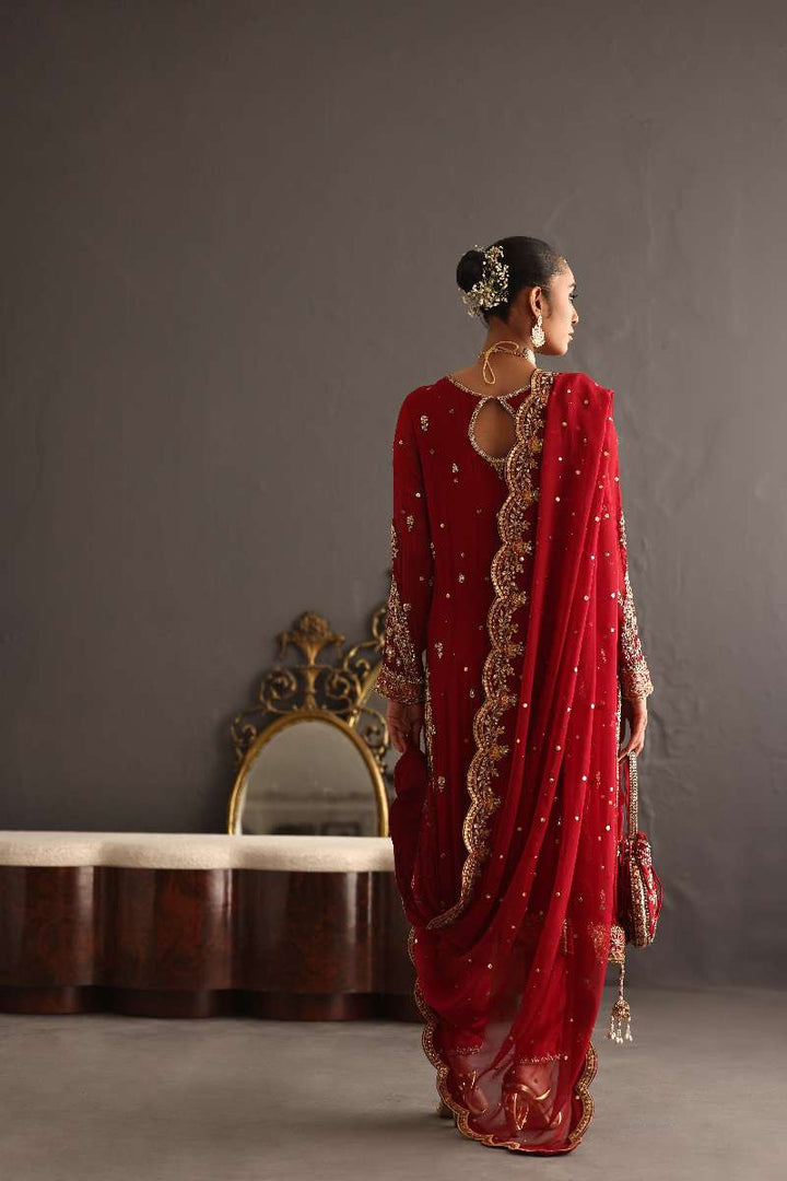 Deepak Perwani - Kamdani Chiffon & Pure Raw Silk Formal Suit For Women - 3 Piece