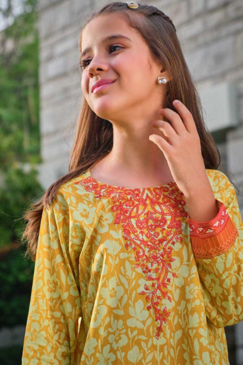 Oaks - Gold Fish Lawn Embroidered Shirt - 1 Piece - Studio by TCS