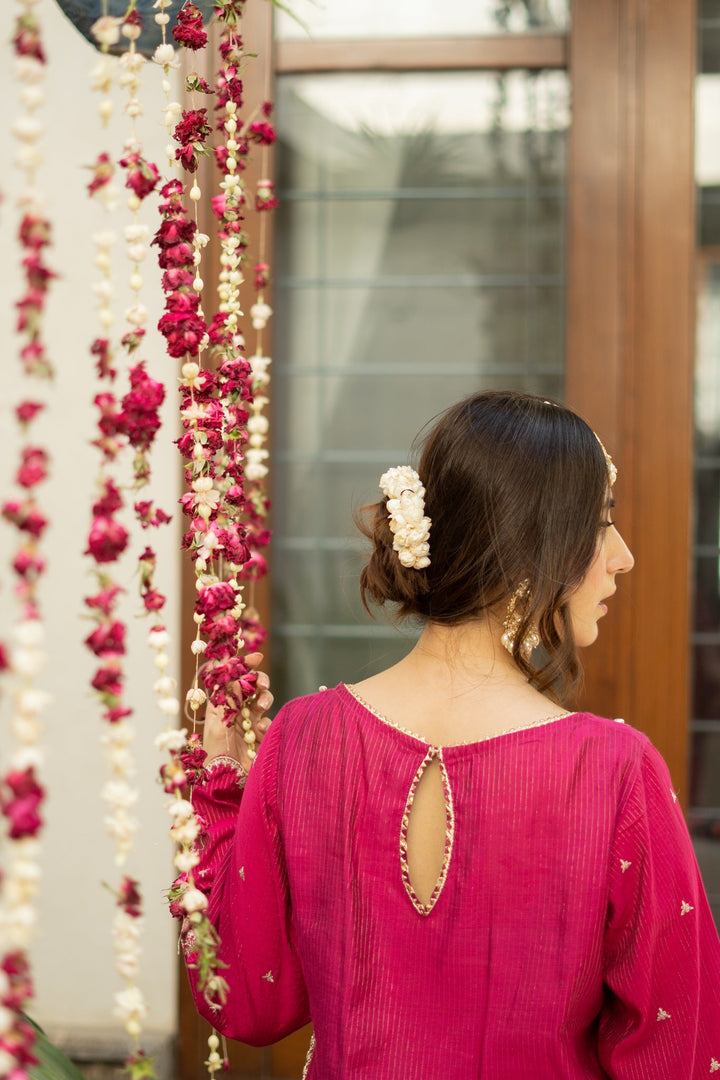 Omal by Komal - GULAAL - Pink - Cotton Net & Organza - 3 Piece