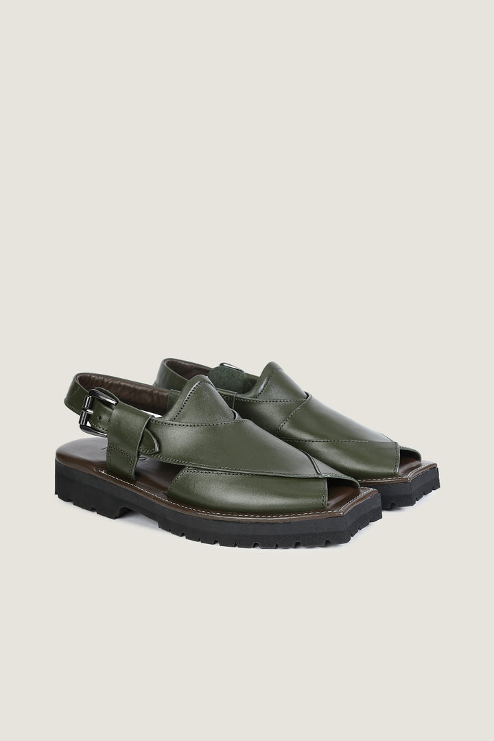 Navado - Kaptaan Chappal Olive For Men
