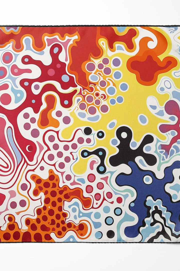 Black Wolf - ABSTRACT KEYNOTE SILK ASCOT - White - 1 Piece