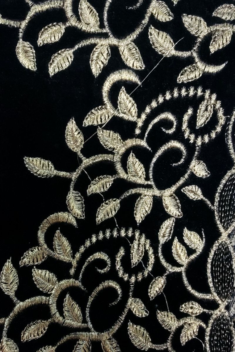 Designs by Amina - Black - Velvet - Shawl - 1 Piece - 0043