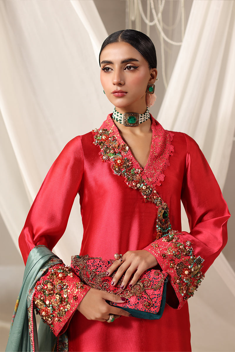Musferah Saad - Elara Tissue Silk Suit For Women - 3 piece - Studio by TCS
