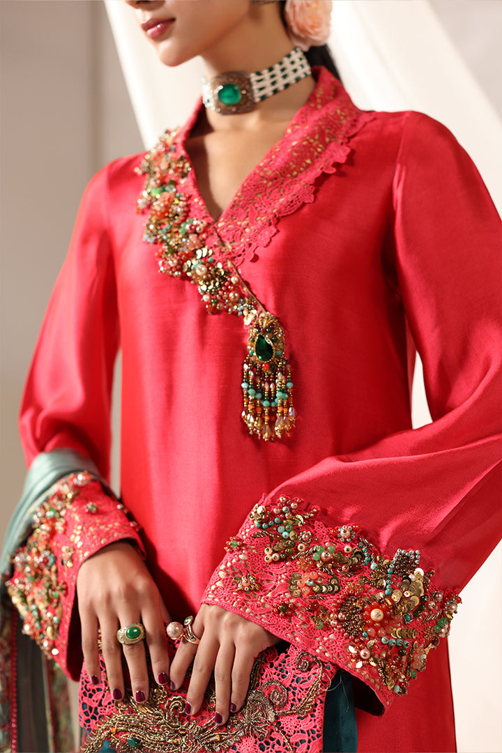 Musferah Saad - Elara Tissue Silk Suit For Women - 3 piece - Studio by TCS