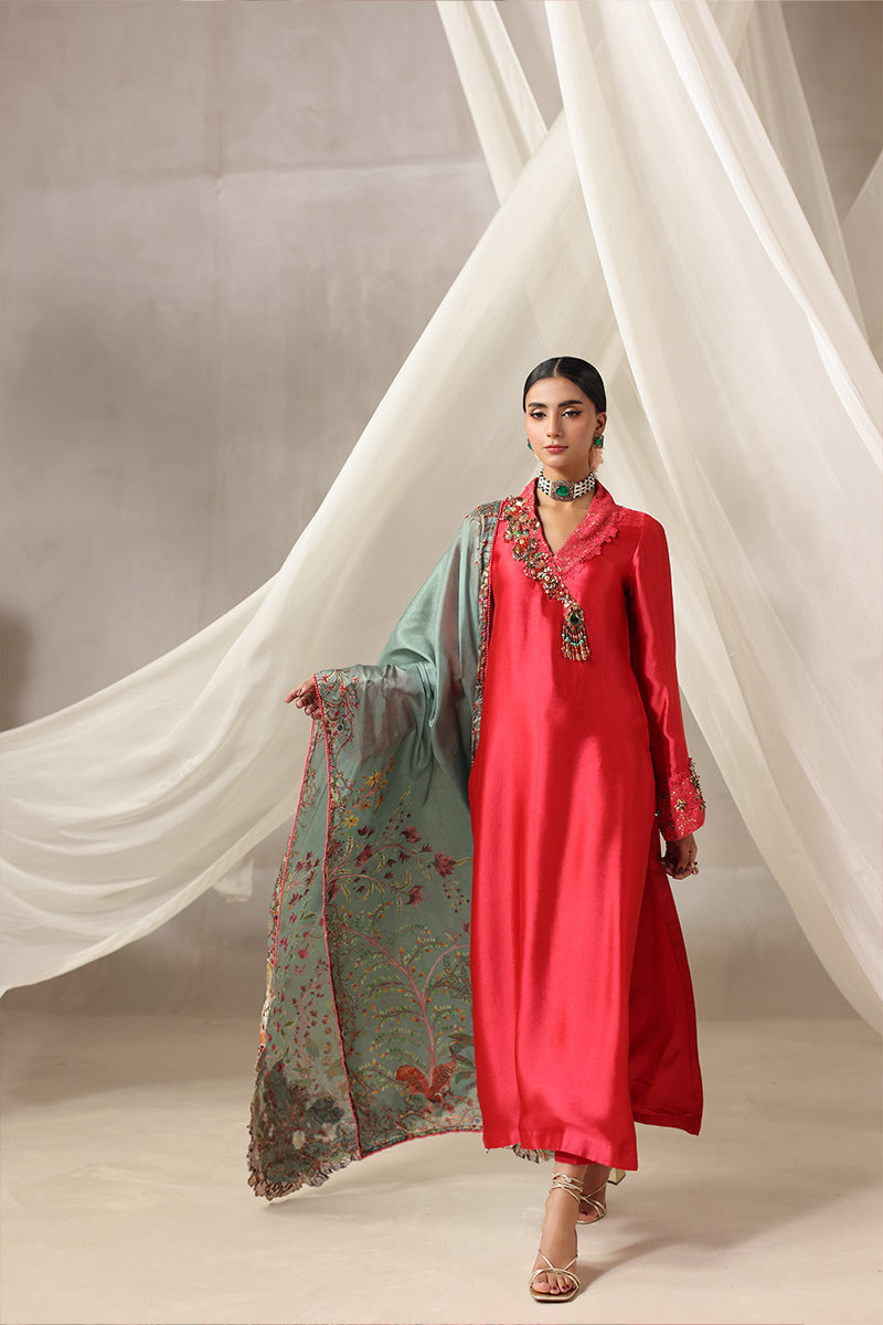 Musferah Saad - Elara Tissue Silk Suit For Women - 3 piece - Studio by TCS