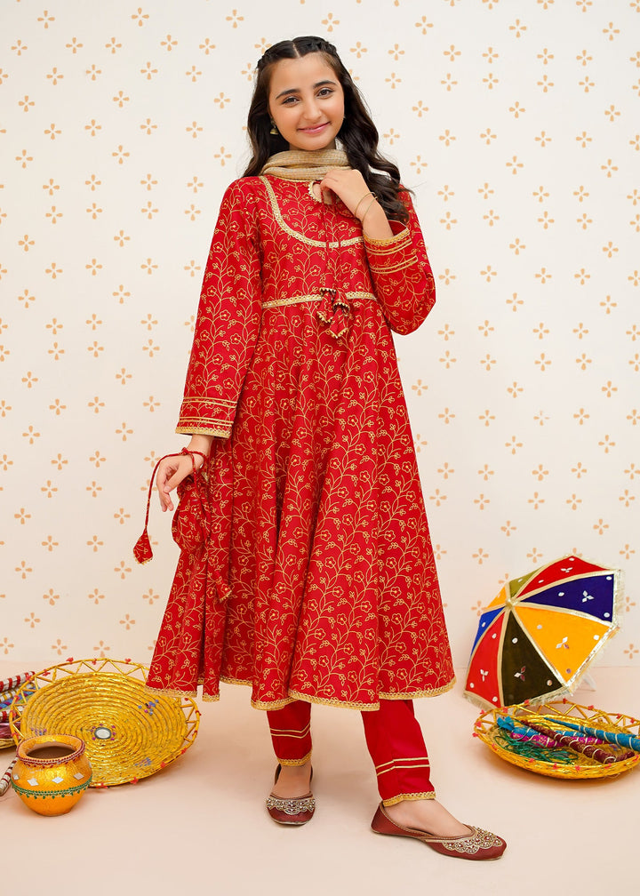 Modest - Gul-e-Laal - cotton - Red - 3 Piece