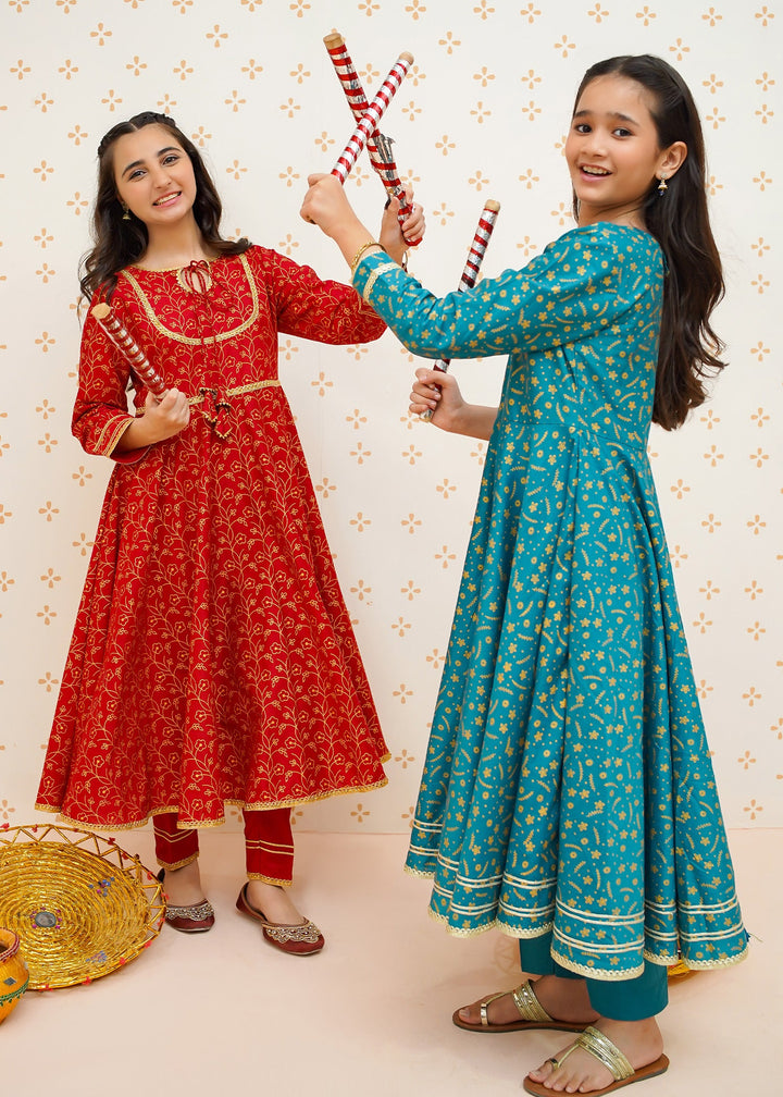 Modest - Gul-e-Laal - cotton - Red - 3 Piece