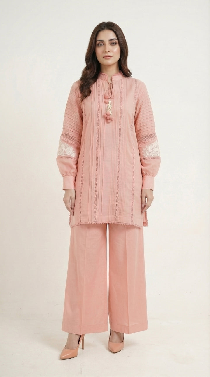Reema Ahsan - Fira Cora Cotton Suit For Women - Rose Pink - 3 Piece - Studio by TCS