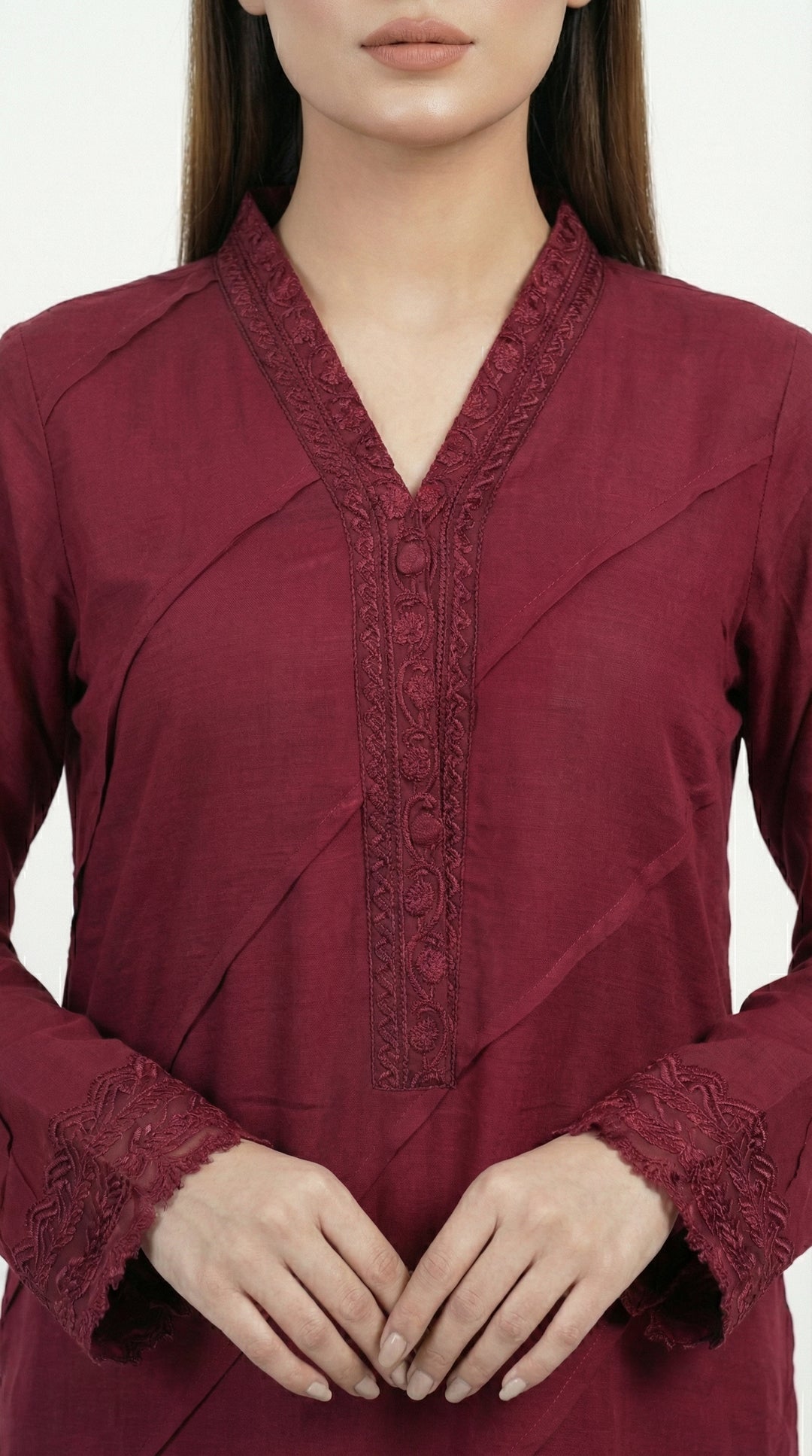 Reema Ahsan - Ailsa Cora Cotton Suit For Women - Maroon - 3 Piece - Studio by TCS