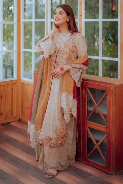 Kanwal Aftab in Nilofer Shahid - Coral Bells - Embroidered - 3 Piece - Studio by TCS