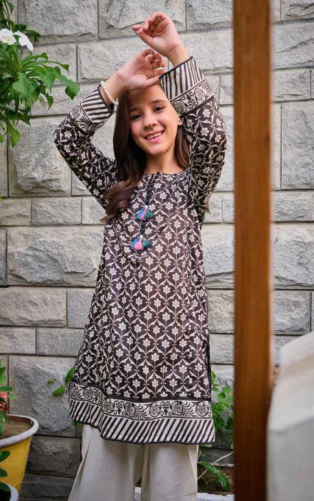 Oaks - Soot Lawn Printed Kurti - 1 Piece - Studio by TCS