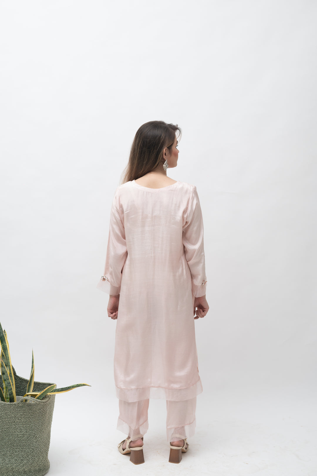 Alifyay - Peach - Cotton Silk - 3 Piece