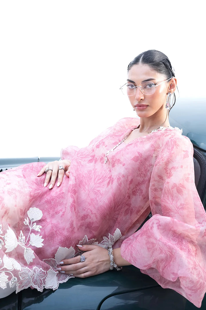 Sania Maskatiya Twila Suit Organza Pink 2 Piece