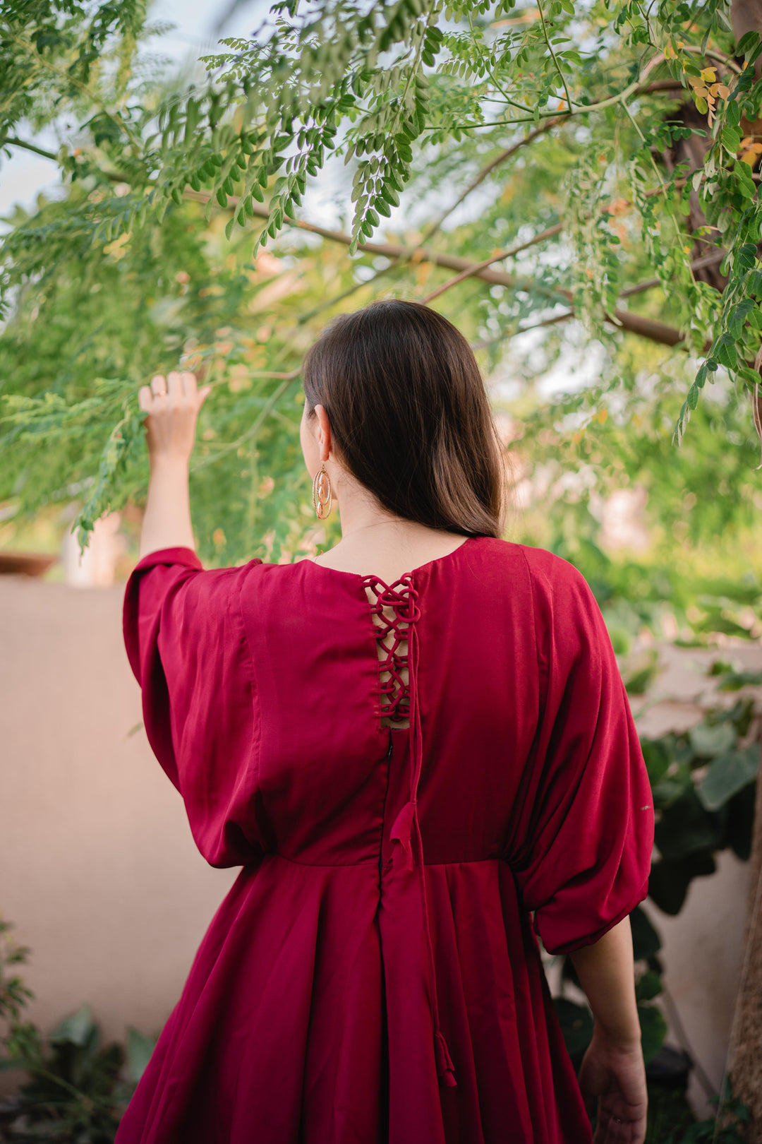 Syah - Scarlet - Maroon - Georgette - 1 Piece