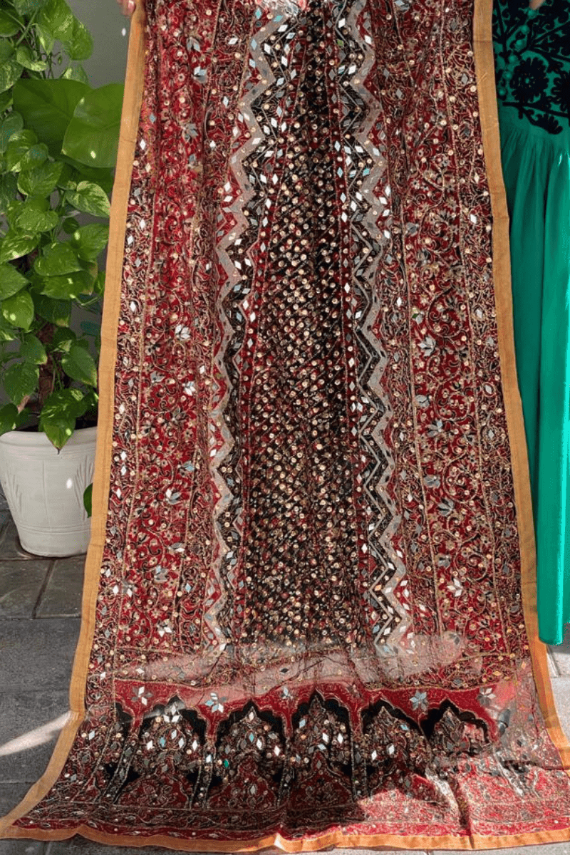 Design by Amina - Gota & Mirror Cut Work Dupatta 4 - Studio by TCS