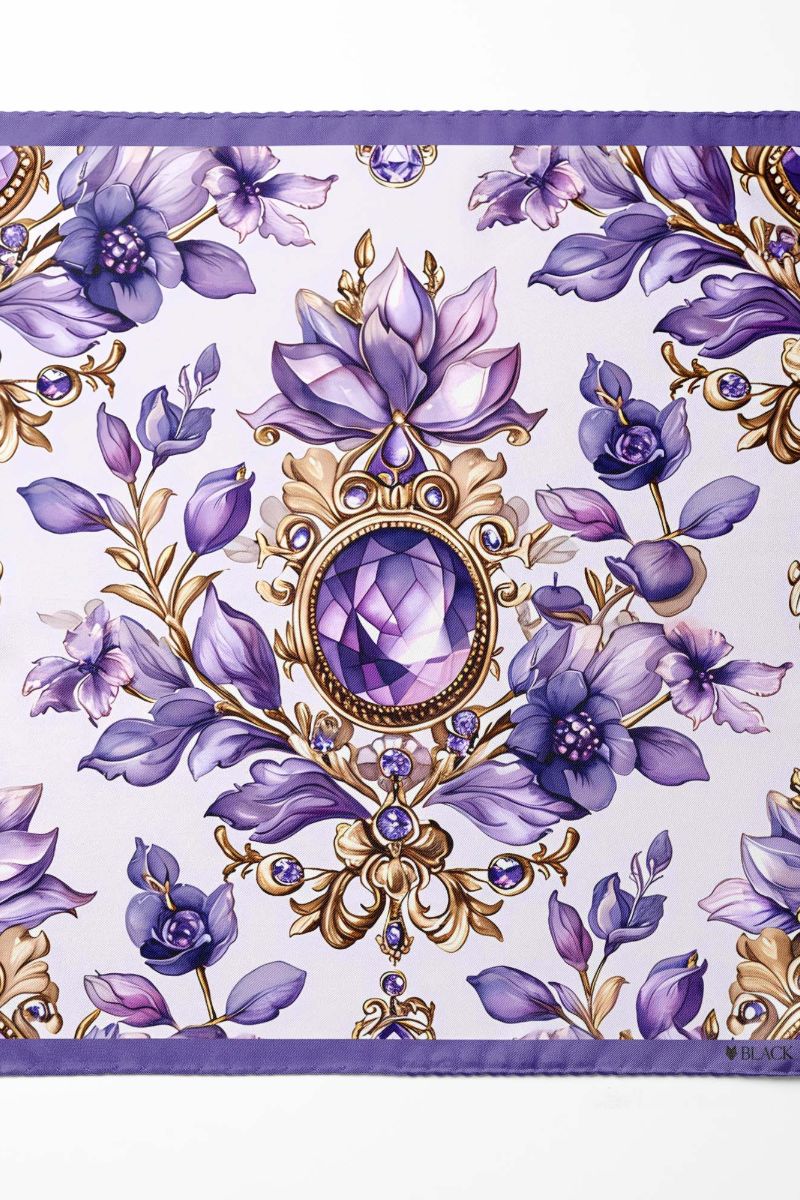 Black Wolf - LISIANTHUS FLOWERS SILK ASCOT - White - 1 Piece