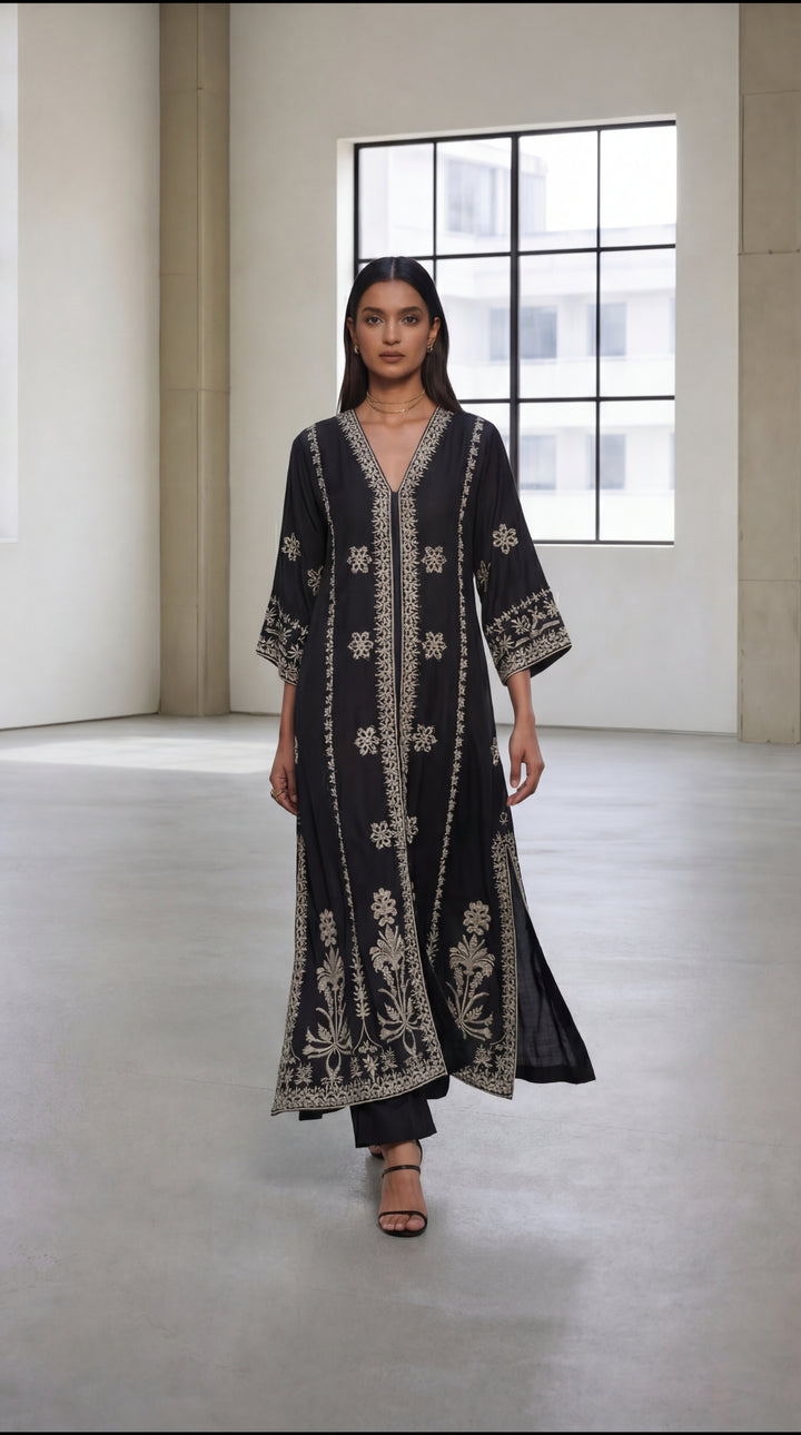 Reema Ahsan - Orlena Georget Suit For Women - Black and White - 2 Piece