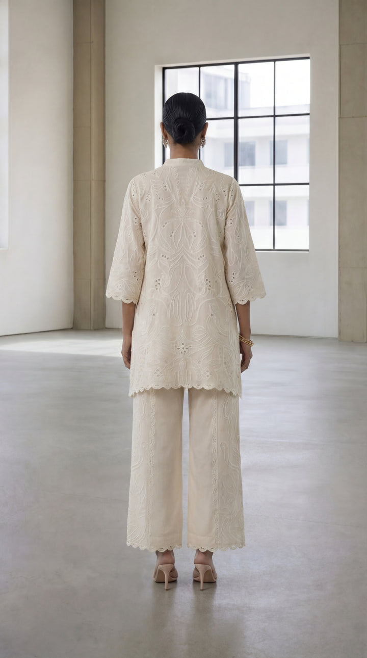 Reema Ahsan - Ayra Khadi Silk Suit For Women - Ivory - 3 Piece - Studio by TCS