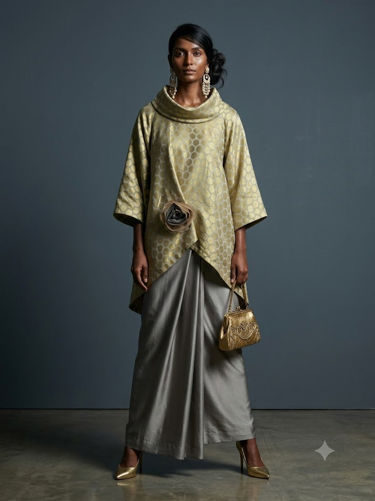 Maheen Khan - Shehza Kurti Tunic Top Gold 1 Piece