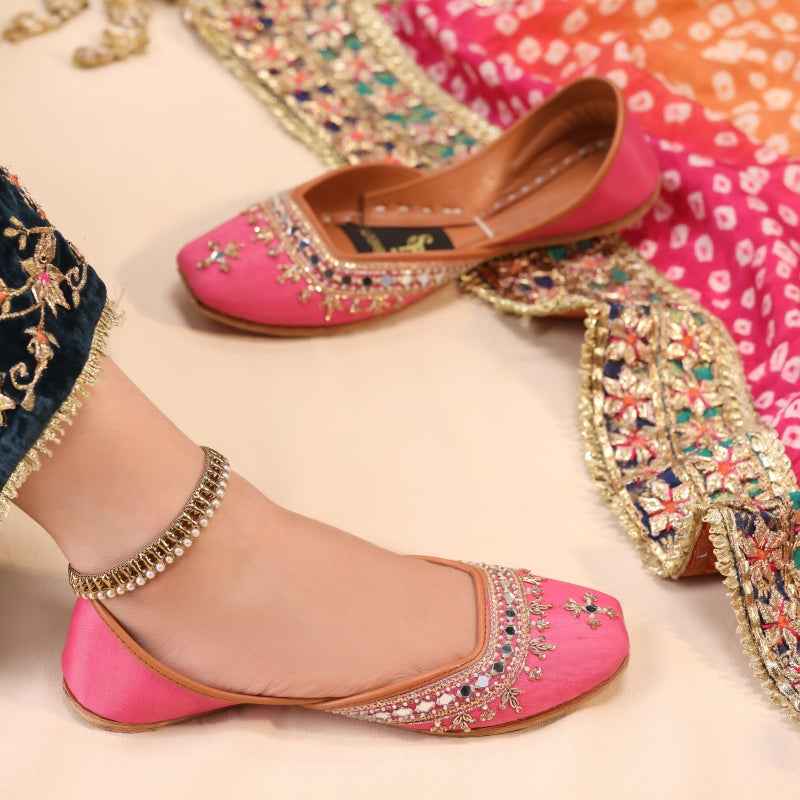 JootiShooti - Mehfil Mirror Rani Pink Khussa For Women