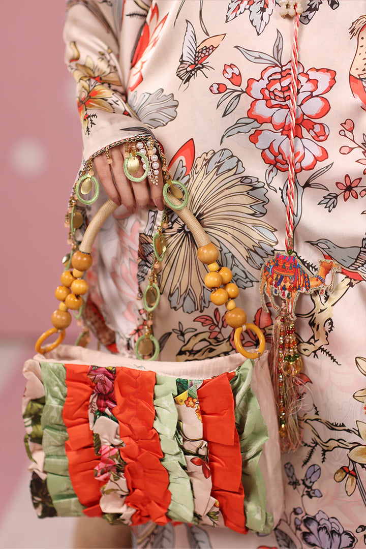 Musferah Saad - Imperial Blossom Printed Silk Kaftaan For Women - 2 piece - Studio by TCS