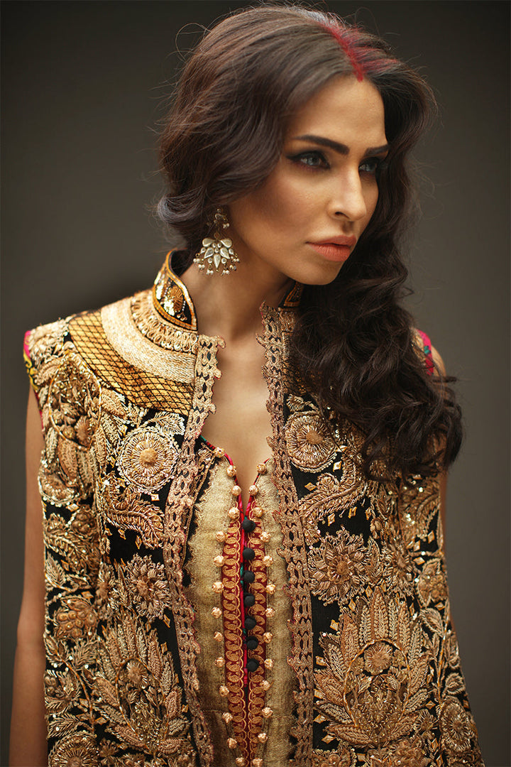 Shamaeel Ansari Noor-e-Zar Jacket Black 3 Piece