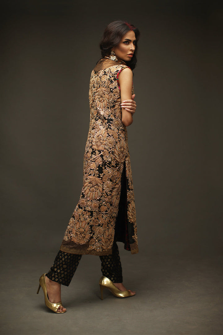 Shamaeel Ansari Noor-e-Zar Jacket Black 3 Piece