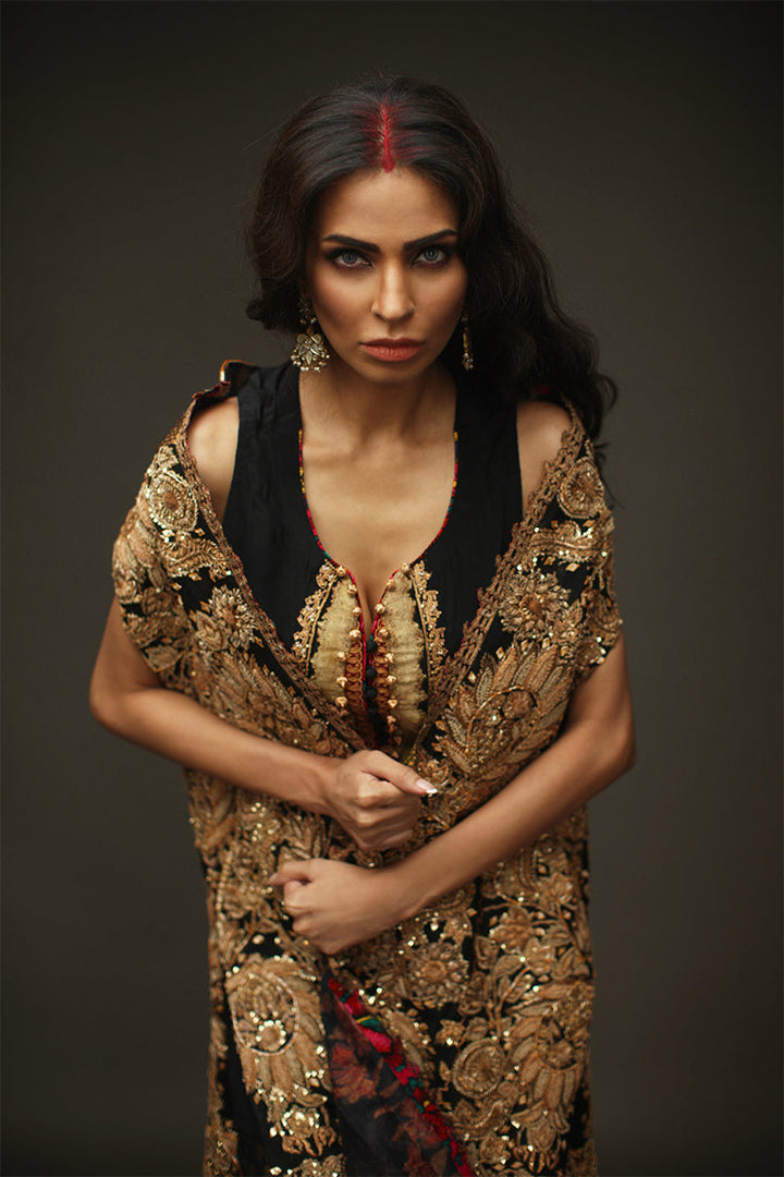 Shamaeel Ansari Noor-e-Zar Jacket Black 3 Piece