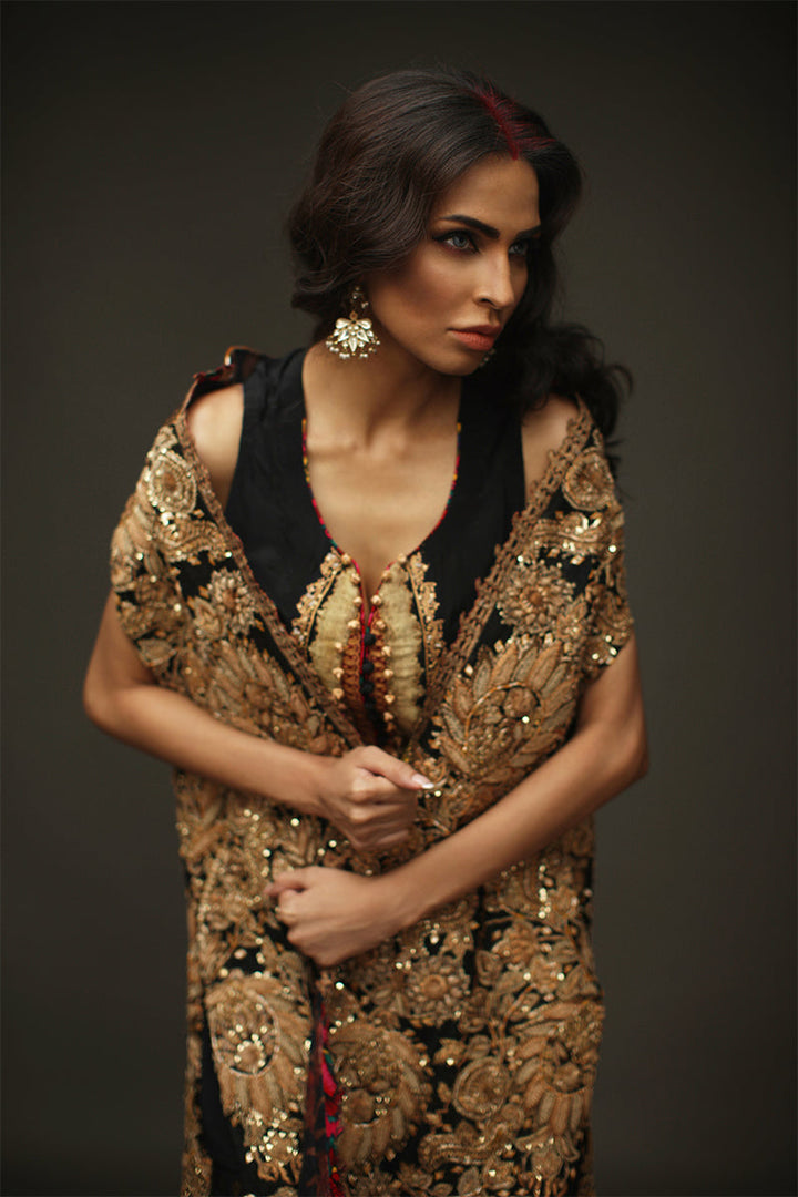 Shamaeel Ansari Noor-e-Zar Jacket Black 3 Piece
