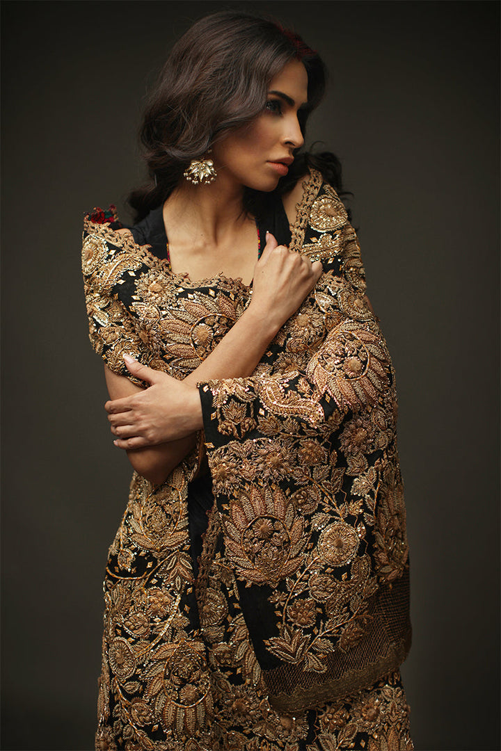 Shamaeel Ansari Noor-e-Zar Jacket Black 3 Piece