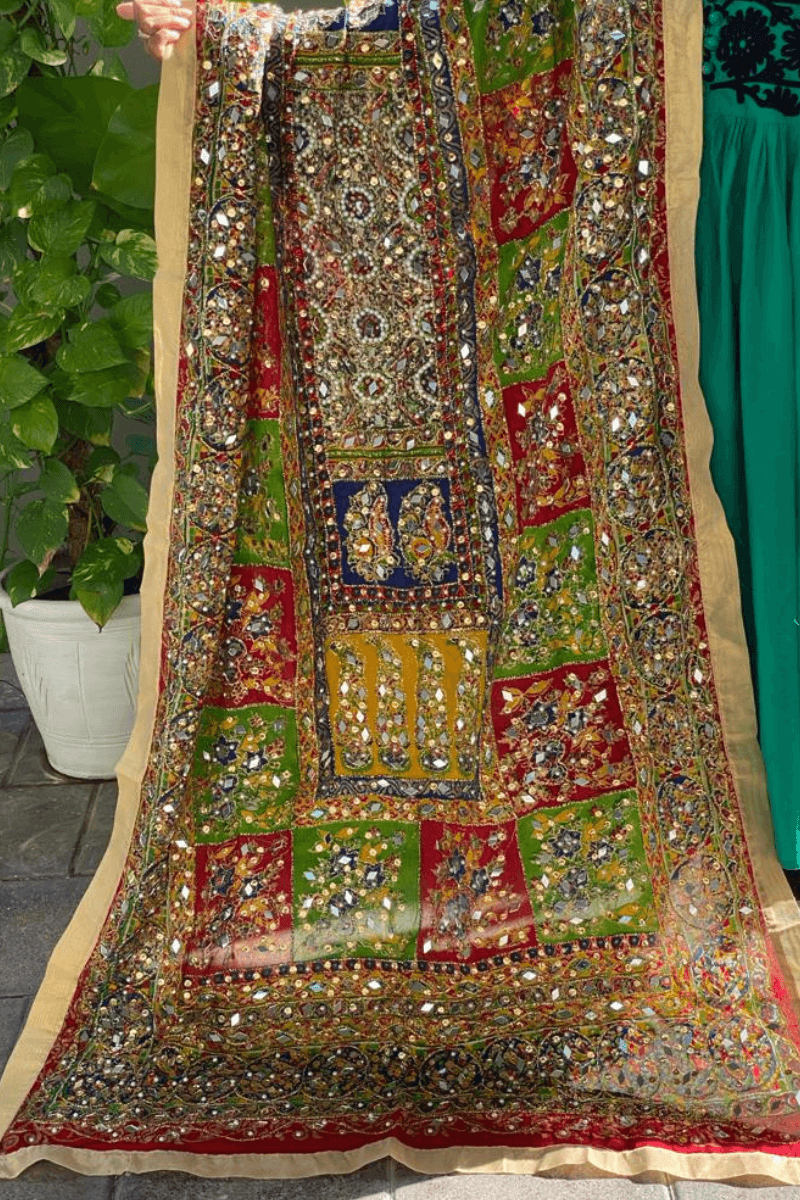 Design by Amina - Gota & Mirror Cut Work Dupatta 2 - Studio by TCS