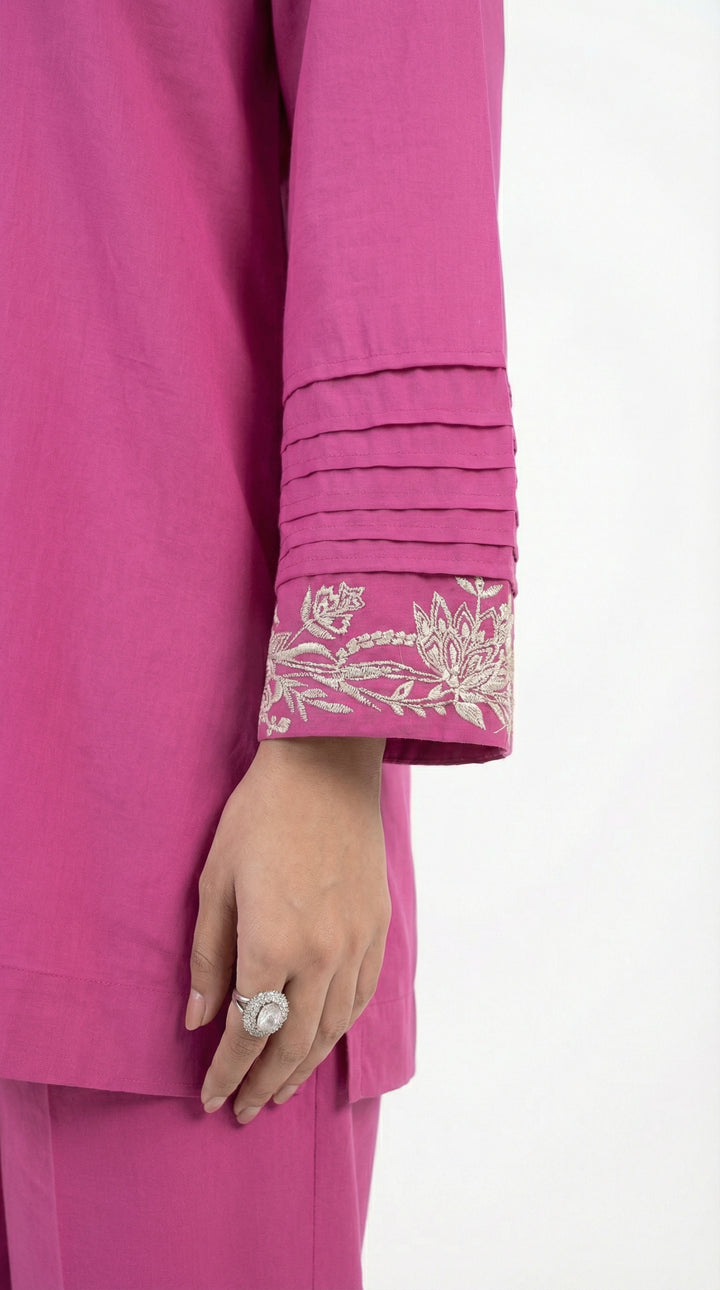 Reema Ahsan - Vaya Cotton Suit For Women - Shocking Pink and Skin - 2 Piece - Studio by TCS
