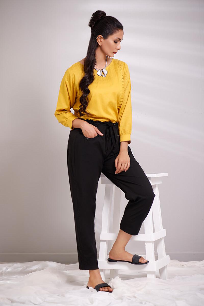 Oaks - Mustard Jacquard Top - 1 Piece - Studio by TCS