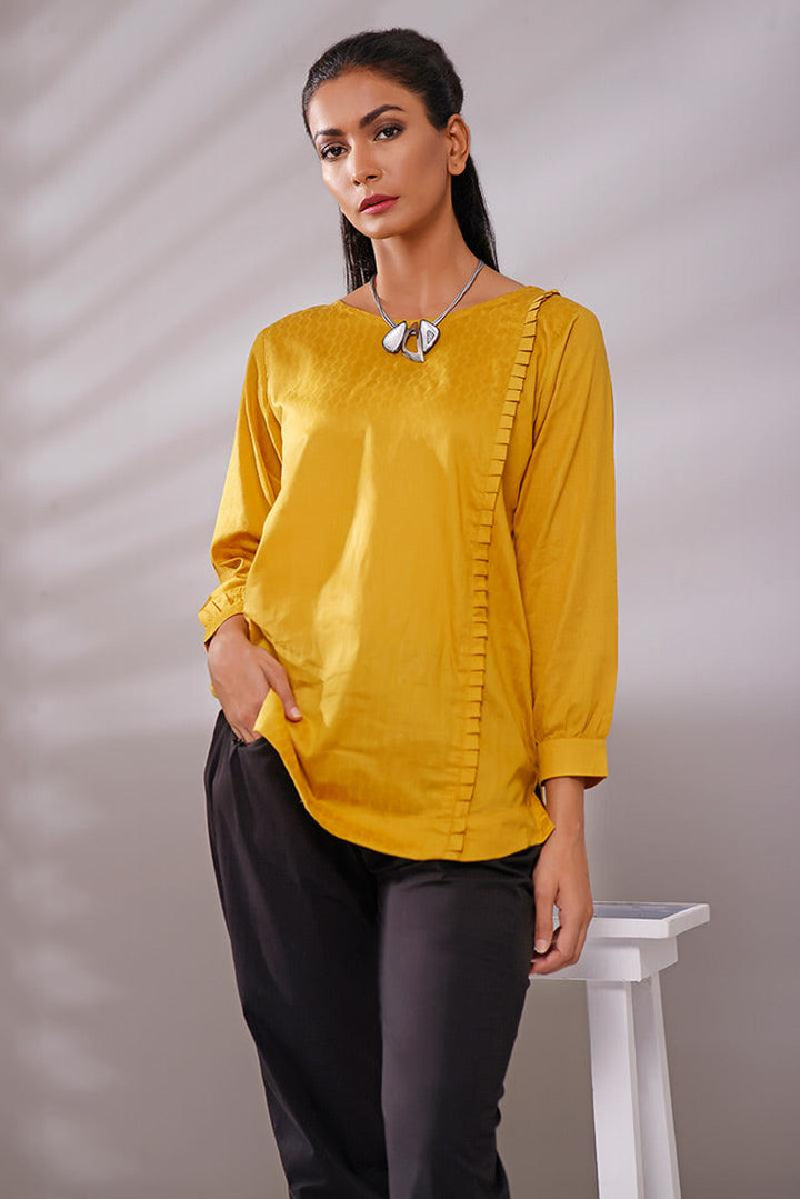 Oaks - Mustard Jacquard Top - 1 Piece - Studio by TCS