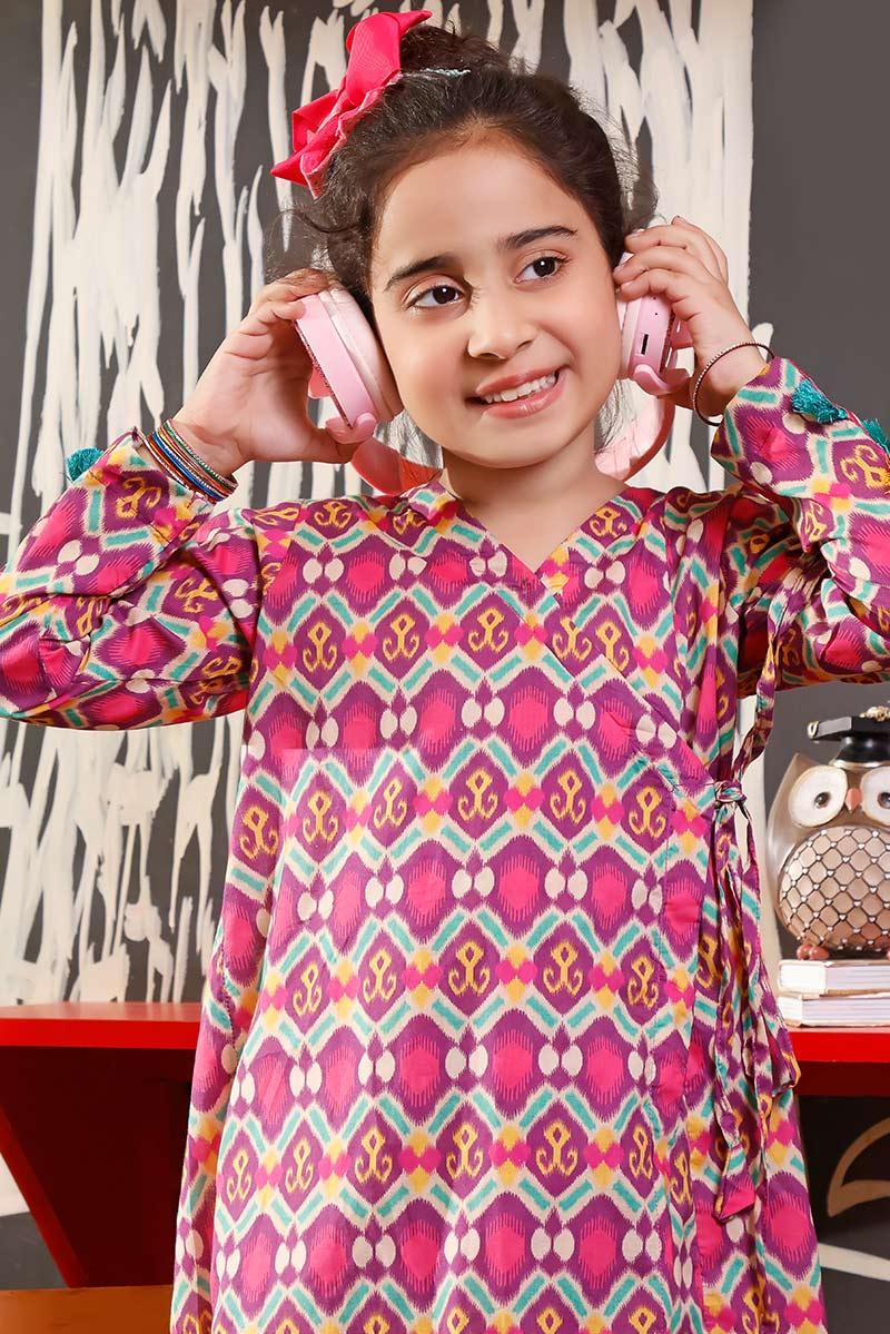 Oaks - Pink with Purple Girls Kurti - 1 Piece - Studio by TCS