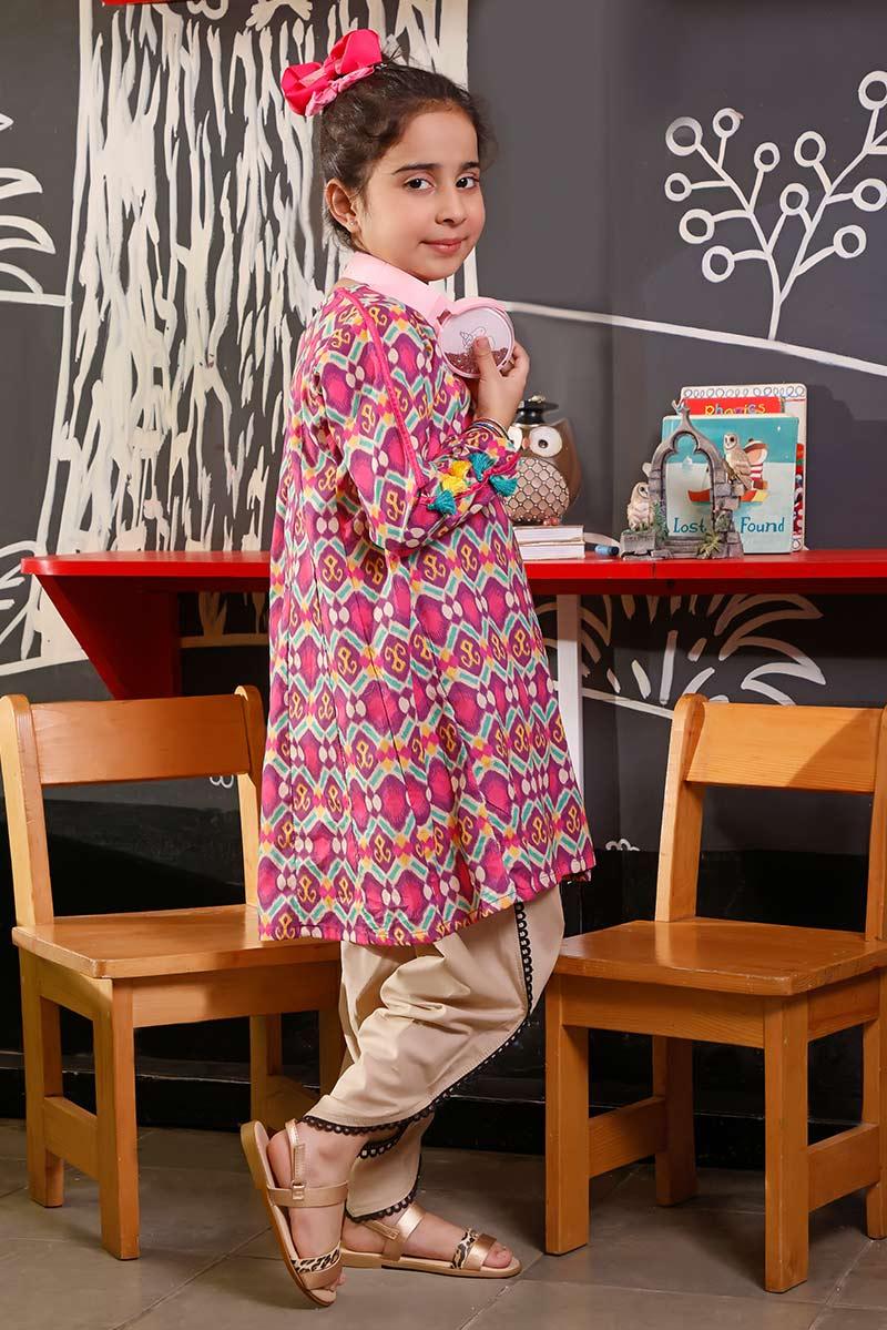 Oaks - Pink with Purple Girls Kurti - 1 Piece - Studio by TCS